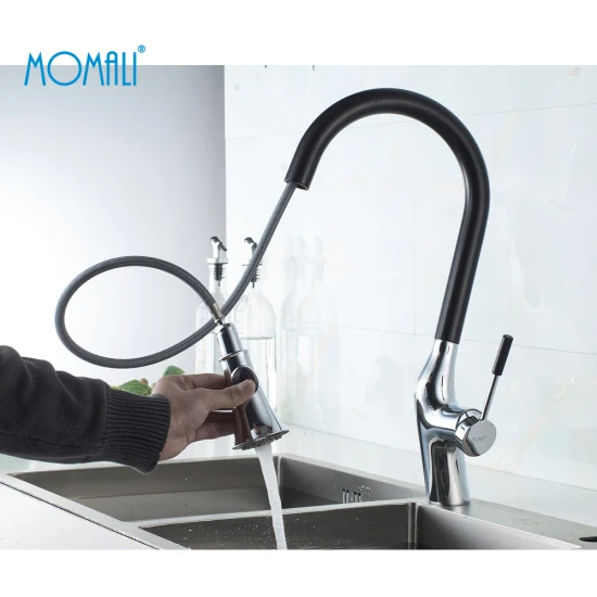 Momali, cuerpo de latón, manguera flexible, grifo extraíble para fregadero de cocina